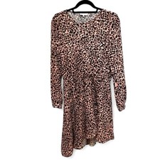 Parker Panter Asymmetrical Wrap Animal Print Dress size medium