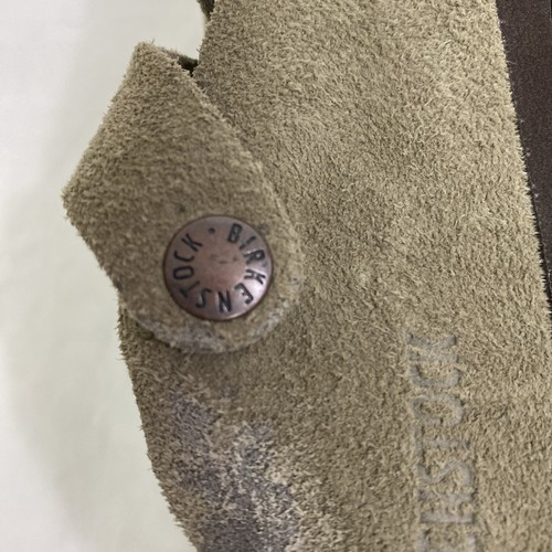 BIRKENSTOCK Boston Clog Soft Footbed Suede Leather Taupe Size 38 US 7 NWOT FLAW - Picture 7 of 14