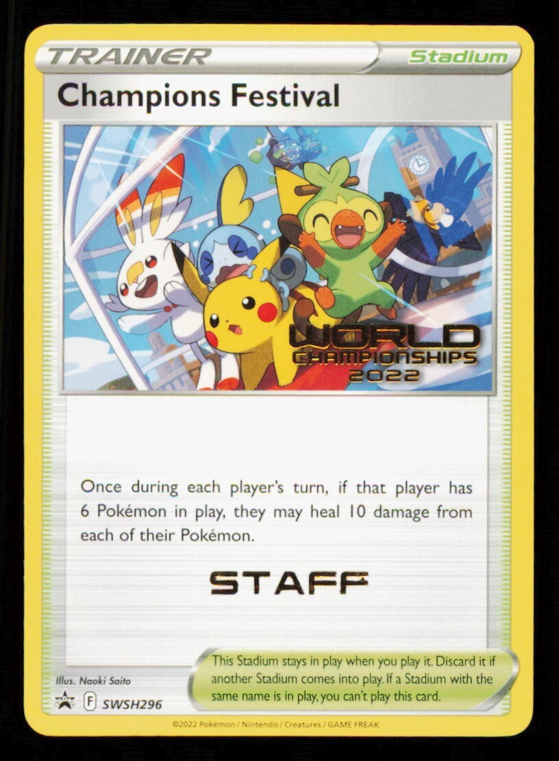 Pokemon Card Champions Festival STAFF Promo SWSH296 World Championships 2022 (2)
