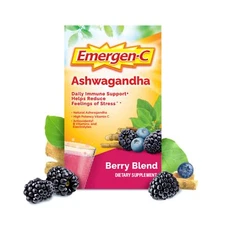 Emergen C Ashwagandha Drink Mix Berry Flavor 18 Pack Immune Support Supplement