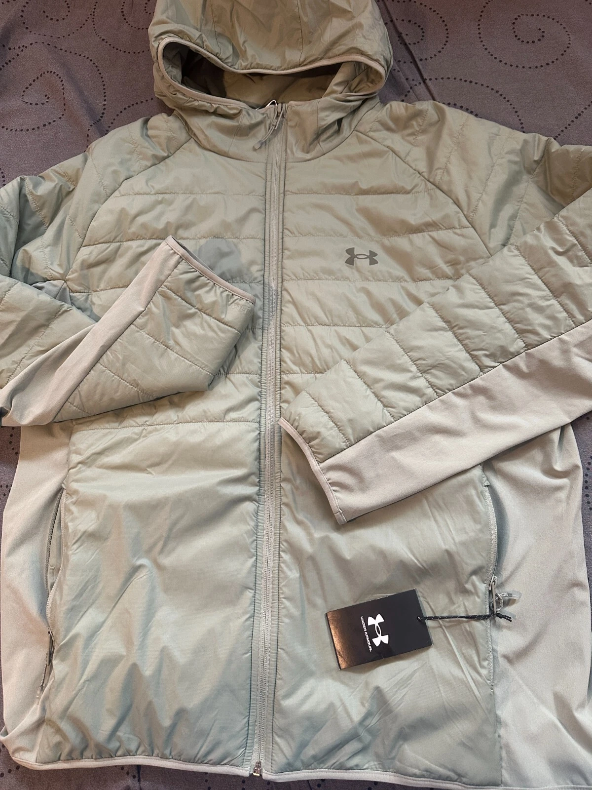 UNDER ARMOUR ACTIVE HYBRID LOFT #504 GROVE GREEN JACKET HOODIE SIZE 2XL MEN $180