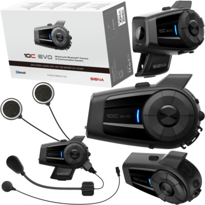 Sena Motorrad-Headset 10C EVO 4K Kamera Bluetooth Universal Intercom