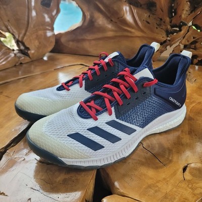 Adidas Crazyflight X Men Volleyball Shoes Size 11 White Blue Red Athletic Boost