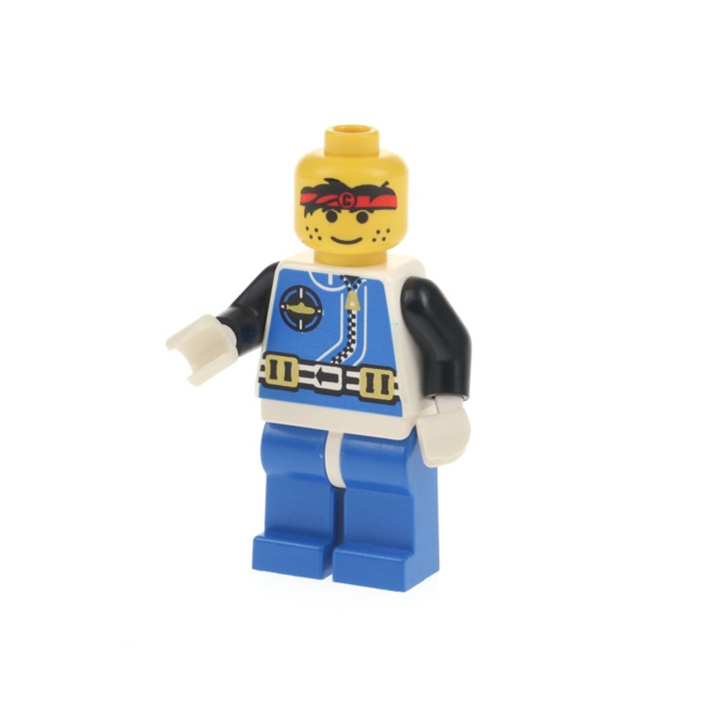 1X Lego Minifigure Aquazone Aquanaut 1 Diver Headband Legs Blue 6195 AQU001