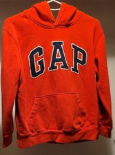 Gap Kids Red With Blue Logo Hoodie Sweatshirt Size Large Long Sleeve
