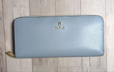 Furla Women's Long Wallet, Camellia Design, Light Blue