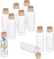 10Pcs Klar Mini GlasfläSchchen Mit Korkverschluss Perle Container Mini Flasche F
