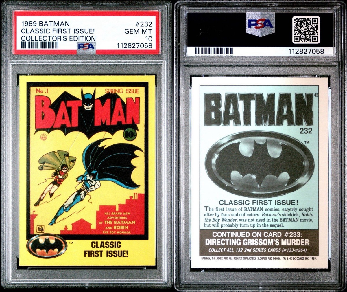 1989 Topps Batman Classic First Issue Collector's Edition SP PSA