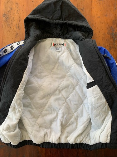 Vintage Lotto Jacket Blue Softshell 90s Italia Hooded Full Zip Soccer Youth L - Picture 2 of 9