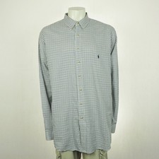 Polo Ralph Lauren Button Down Shirt Mens 2XLT White Striped Classic Fit RL Pony