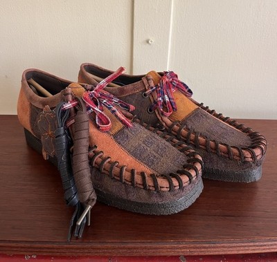 Clarks Nicholas Daley Wallabee Brown Combi Sz 9 Us Mens Brand New With Box