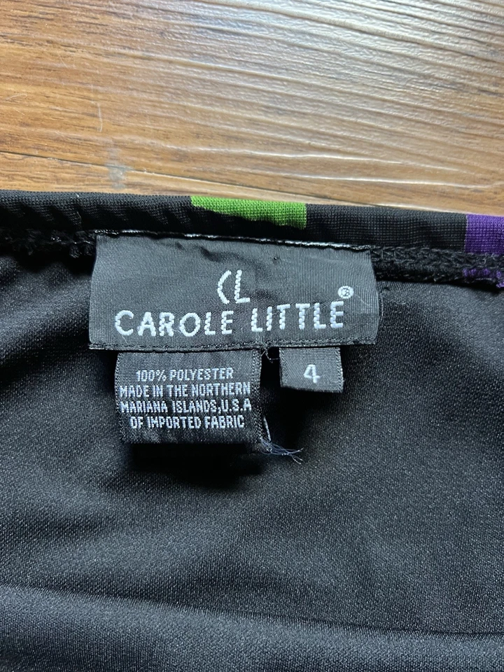 Vintage Y2K 90s Skirt Size 4 Black Multicolor Geometric Layered Long Mod Grunge - Image 3 of 4