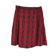 Vtg Jones New York Sport Red Tartan Plaid Pleated Preppy School Girl Skirt Sz 6