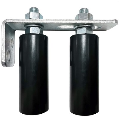 Mageway Universal Slide Gate Guide Roller 4'' Black L Rear Post Bracket Adjust...