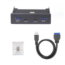 1 PC 3.5 Inch Front Panel Floppy Bay 4 Ports USB-C USB 3.0 HUB Expansion Adapter