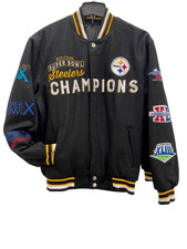 Pittsburgh Steelers 5 Time Reversible Wool Varsity Jacket - By JH Design
