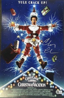 Chevy Chase Beverly D'Angelo Signed 11x17 Christmas Vacation Photo AUTO BAS