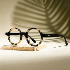 New Arrival Vintage Handmade Acetate Glasses Unisex Round Retro Eyeglass Frames