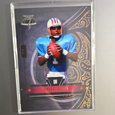 Wild Card Card Studs Warren Moon Football Houston Oilers 2020 7CSR-WM 1/1