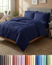Comforter Set - 7 Piece Bed in a Bag Queen 7 Piece Comforter Set 03 - Navy Blue