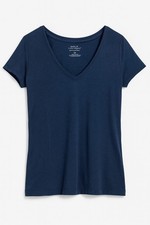 Banana Republic Women’s V-Neck T-Shirt Small Navy Blue Short Sleeve Casual NWT