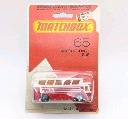 Matchbox Lesney Superfast 65 Airport Coach 'TWA' (SILVER PAINTED BASE) - MOC