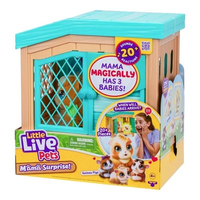 Little Live Pets Mama Surprise Soft Interactive Mama Guinea Pig and Her Hut NEW