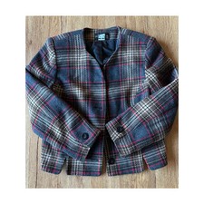 Requirements Petite Vintage Brown Plaid Blazer