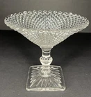 Anchor Hocking Miss America Clear Compote | 5" Round Depression Glass | 1935-38