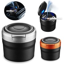 Auto Car Ashtray Cigarette Cup Ash Holder LED Lid Self Extinguishing Ash Tray