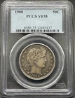 1900 BARBER SILVER HALF DOLLAR PCGS OGH VF35 06EBB26