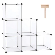 C&AHOME 6-Cube Storage Organizer Translucent White 36.6" x 12.4" x 36.6
