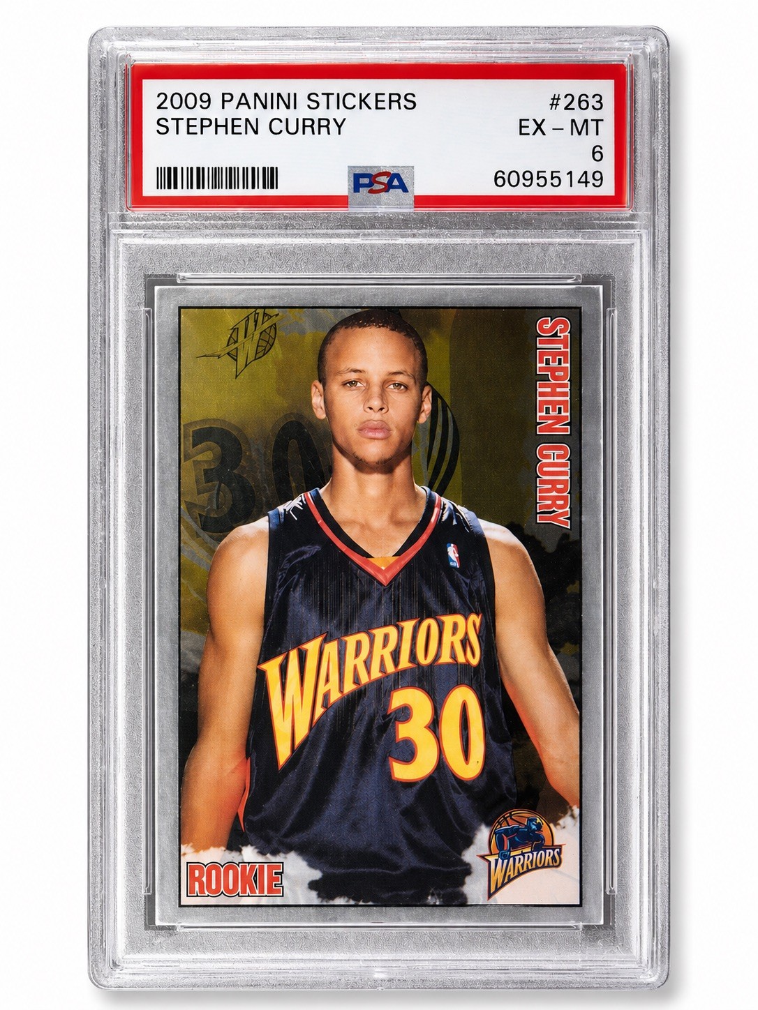 2009 Panini Stickers Stephen Curry Rookie PSA 6 LOWEST PRICED ON EBAY! GORGEOUS view 1