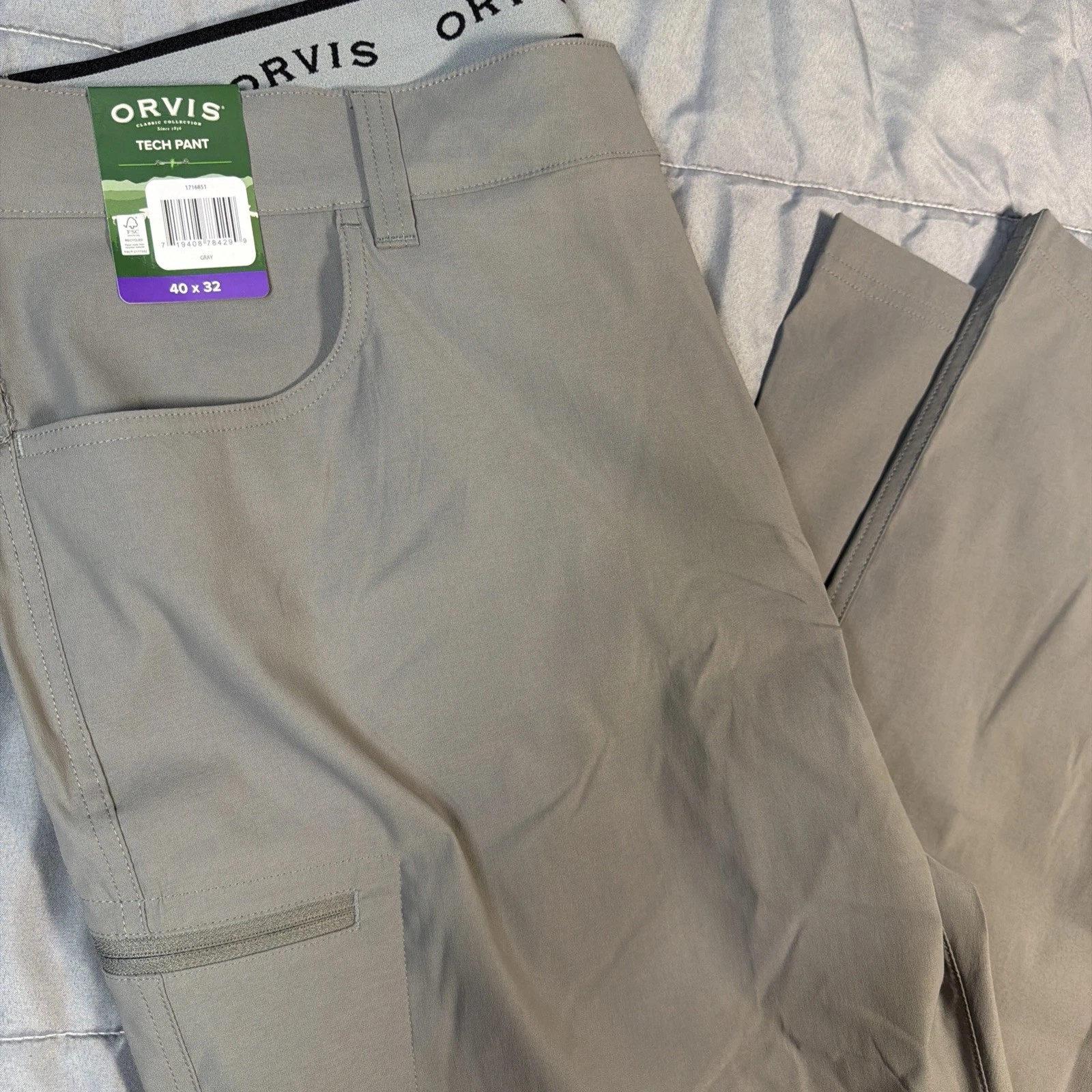 Orvis Performance “Tech Pant” Outdoor Pants Men’s 40x32 Asphalt Gray Septic
Opens in a new window or