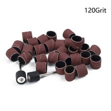 100Pcs Sanding Grinding Band Drum Sleeve 120 Grit + 2 Mandrel For Rotary Tools 0.10 per disc