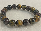 Vintage boho Cats Eye Beaded Bracelet glass tortoise shell stretch southwestern — photo 1