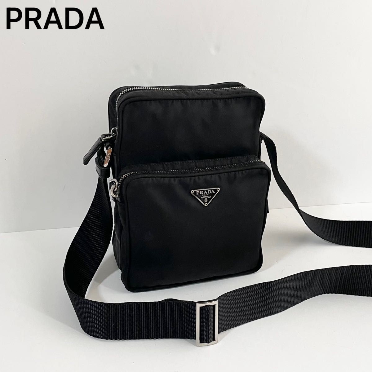 RARE PRADA Amazon Nylon Leather Shoulder Bag in Excellent Condition