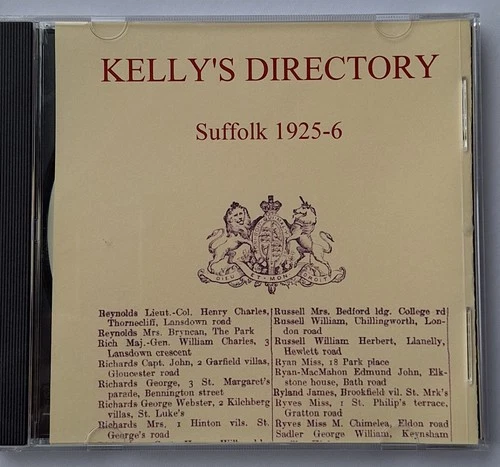 Kelly's Directory of Suffolk 1925-6 - Archive CD Books - high quality scan