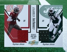 2002 Score Football Keyshawn Johnson Changing Stripes Dual Jersey Card GU /150