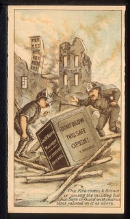 1882 DIEBOLD SAFE & LOCK Co Trade Card Great Racine Wisconsin Fire FIREMEN