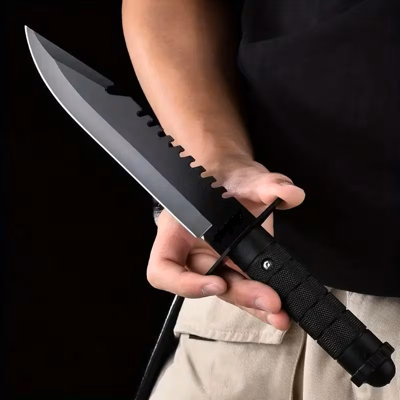 Carbon Steel Universal Survival Knife & Fiberglass Reinforced Handle Ships Free