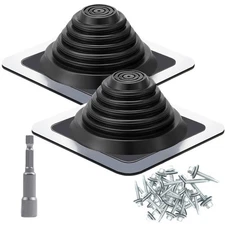 2 Pack Metal Roof Vent Boot, High Temp Silicone Roofing Boots Kit for Houses ...