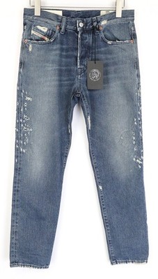 DIESEL Mharky 0870B Herren Jeans W30/L32 Distressed Blau Slim Skinny Denim *