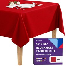 Rectangle Tablecloth - 60 x 126 Inch Red Table Cloth for 8 Foot Rectangle Tab...