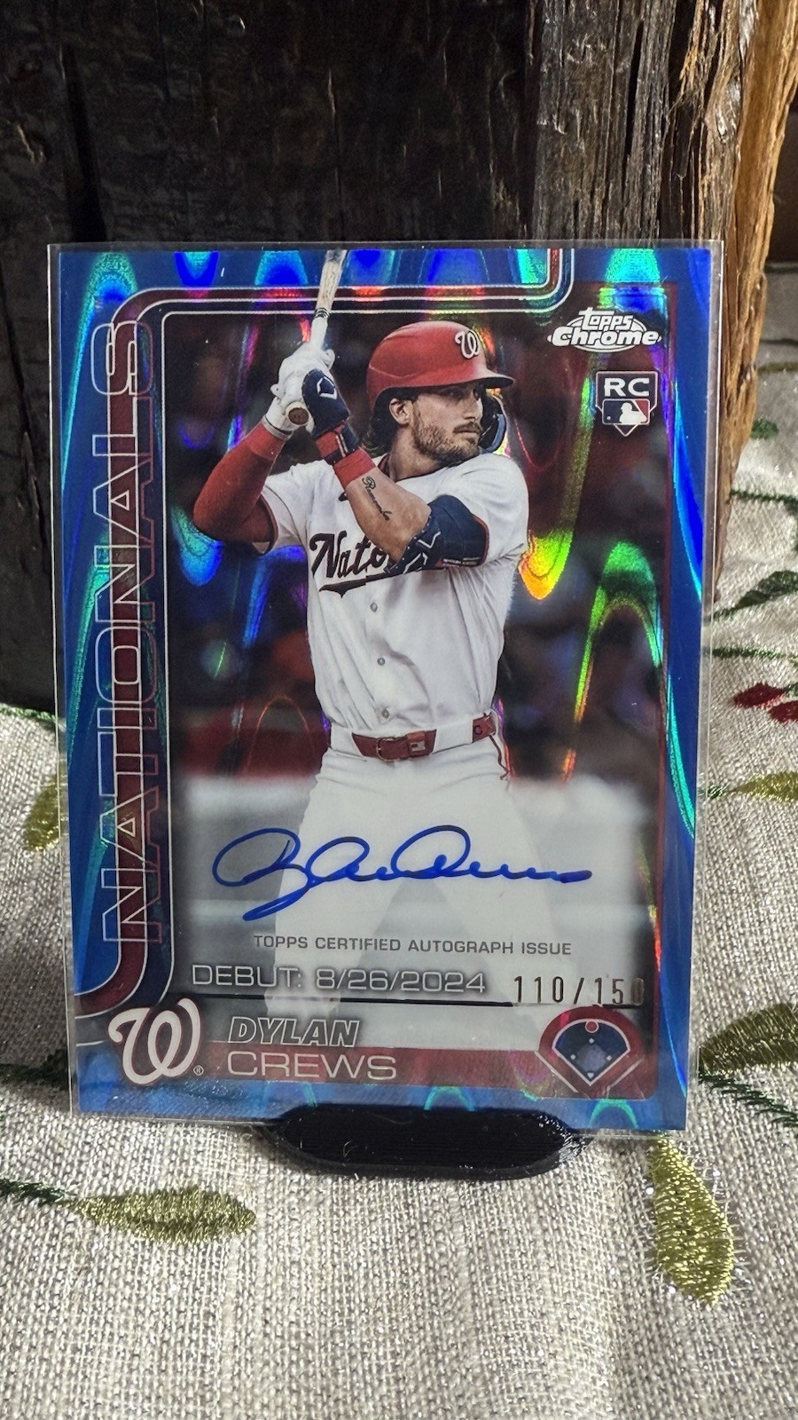 2025 Topps Chrome #RA-DC - DYLAN CREWS Rookie BLUE REFRACTOR RC AUTO #110/150