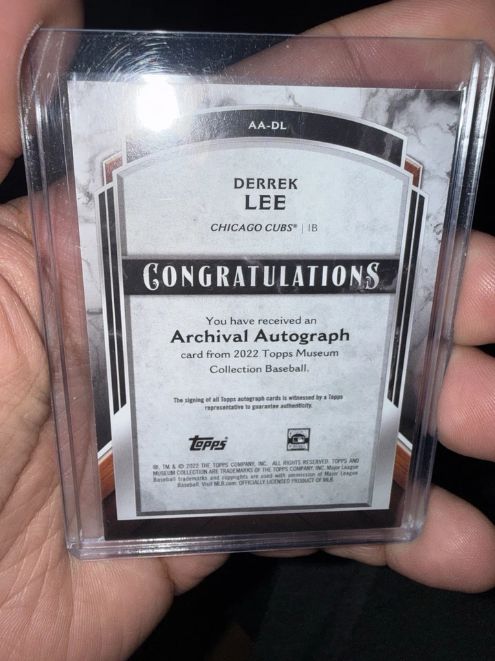 Colección Museo Topps 2022 archivo automático/125 Derrek Lee #AA-DL automático Foto 2 de 2