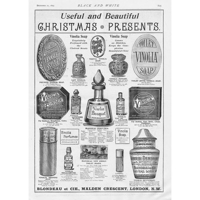 BLONDEAU & CIE Malden Cres, London Weihnachtsgeschenke - viktorianische Werbung 1895