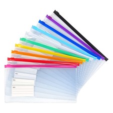 Tamaki 10 Pack Zipper Plastic Envelopes, Small A6, Clear