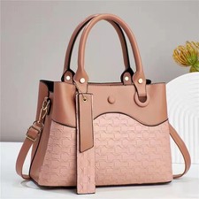Women’s Large Capacity PU Leather Tote Shoulder Crossbody Bag Multi Compartment