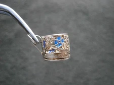 Mug Cup Portugal Vintage Sterling Silver Filigree & Enamel Charm Pendant 1.0g